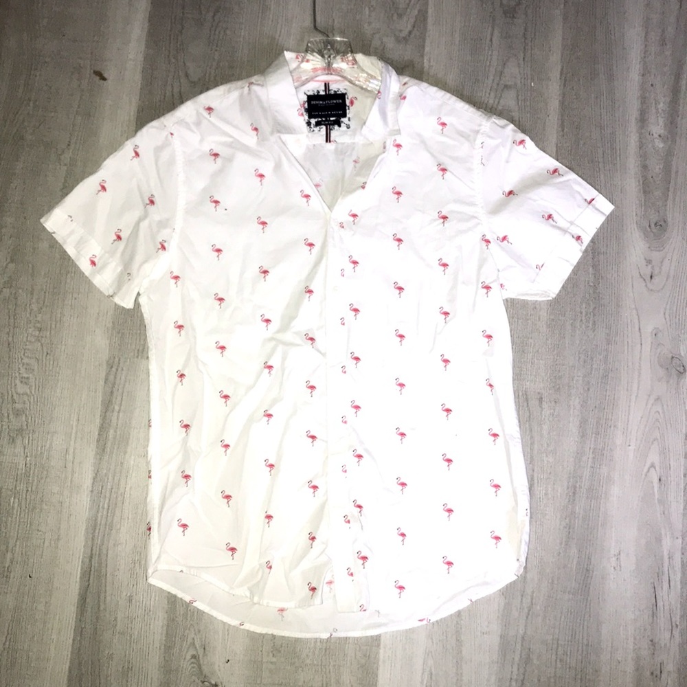 White Flamingo Button Up